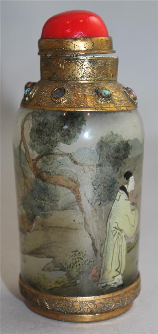 A Chinese inside-painted glass table snuff bottle, early 20th century, Richards no. 72